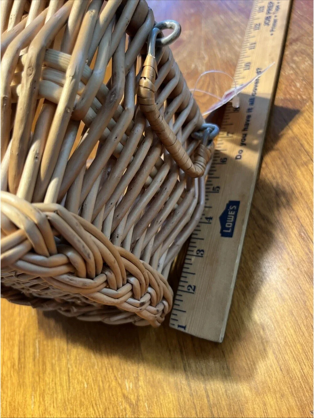 Vintage Wilco Imports Square Wicker Basket NWT Deadstock Boho Storage Handles